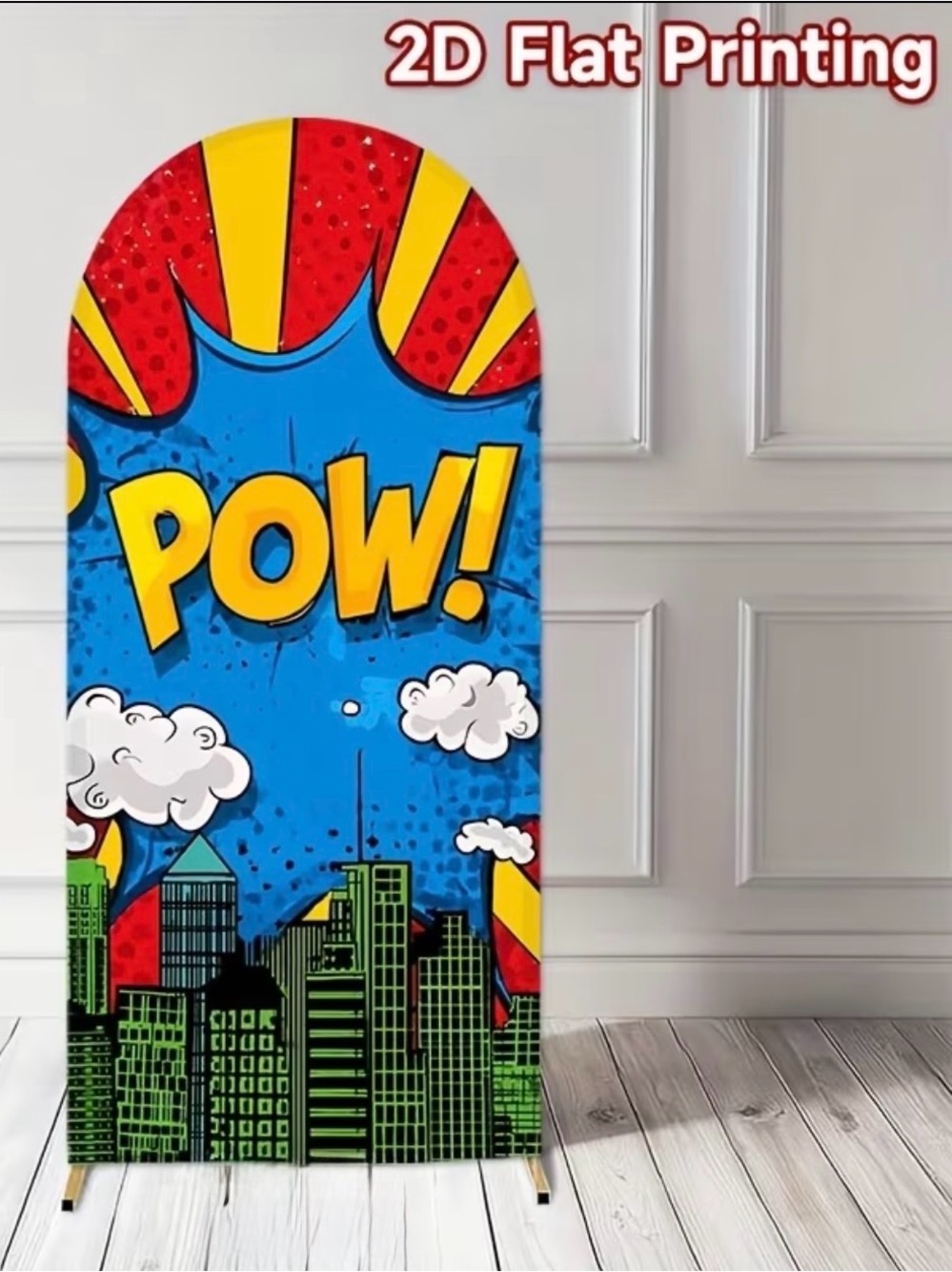 NEW 🆕 Comic Pop Art POW! Super Hero Party Arch Stand Backdrop